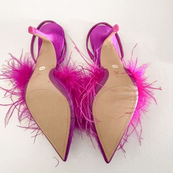 ❤️🔥Zara feathered fabric heeled shoes 038/42 - Picture 5 of 16
